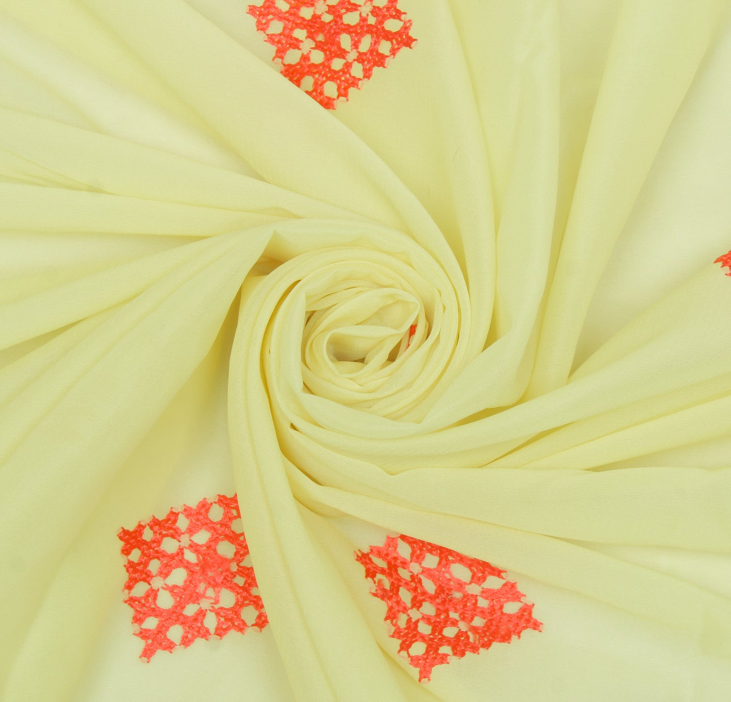 Sushila Vintage Yellow Sari Remnant Scrap Blend Georgette Silk Craft Fabric