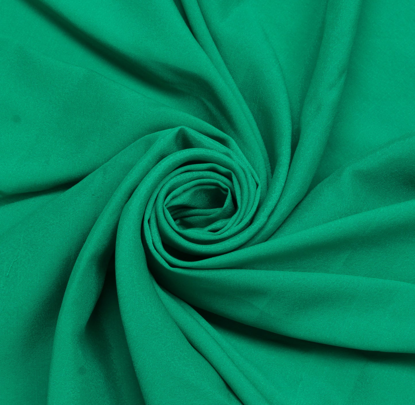Sushila Vintage Green Sari Remnant Scrap Blend Silk Embroidered Craft Fabric