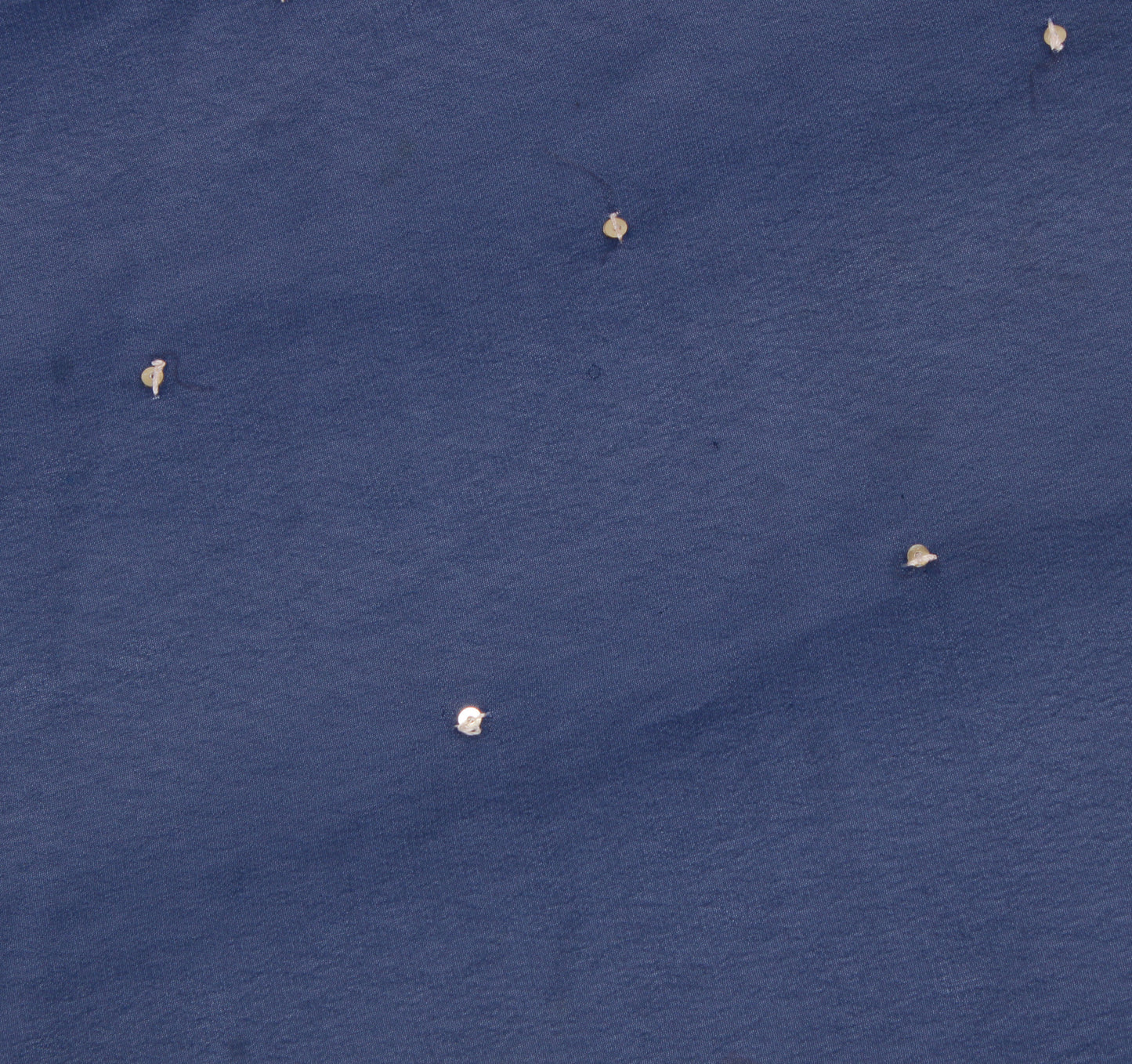 Sushila Vintage Blue Sari Remnant Scrap Blend Georgette Hand Beaded Craft Fabric