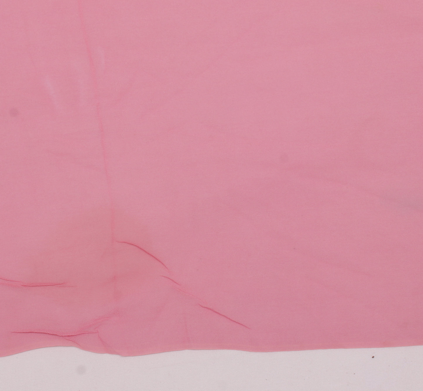 Sushila Vintage Pink Sari Remnant Scrap Pure Georgette Embroidered Craft Fabric