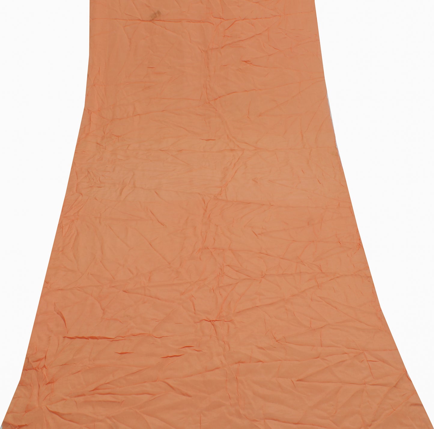 Sushila Vintage Peach Indian Sari Remnant Scrap Pure Georgette Silk Craft Fabric