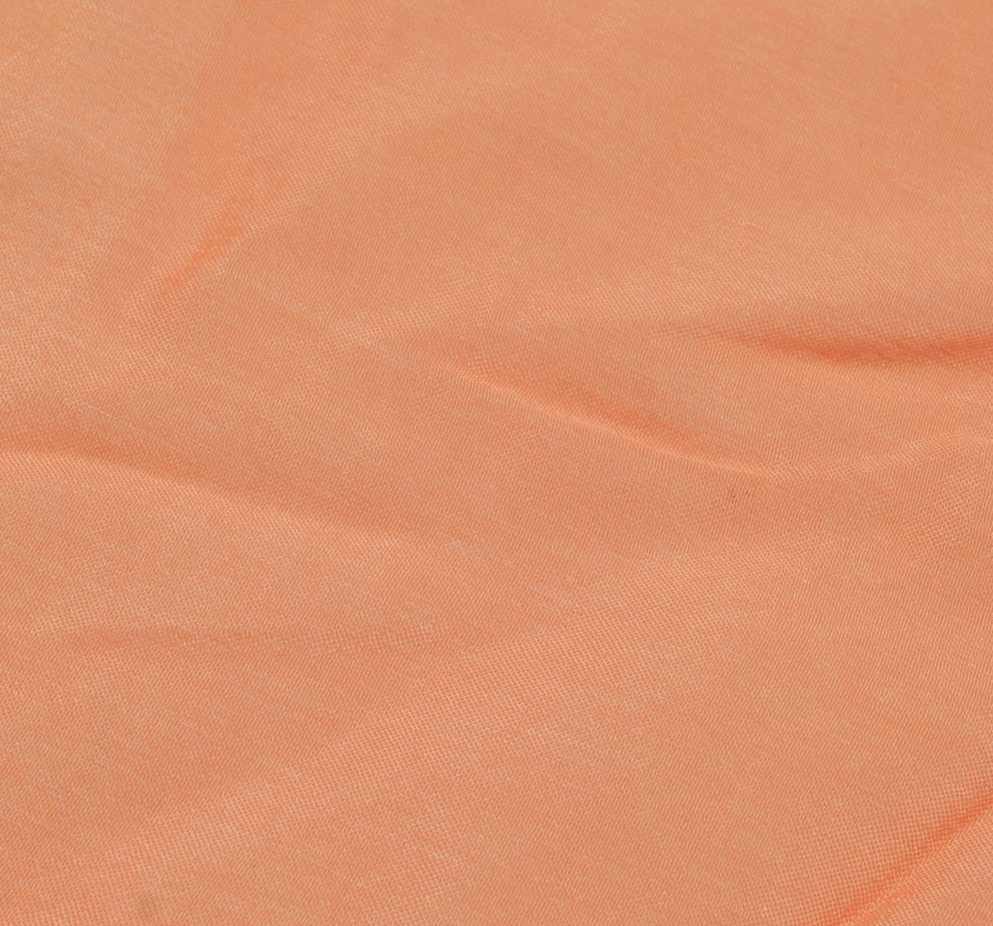 Sushila Vintage Peach Indian Sari Remnant Scrap Pure Georgette Silk Craft Fabric