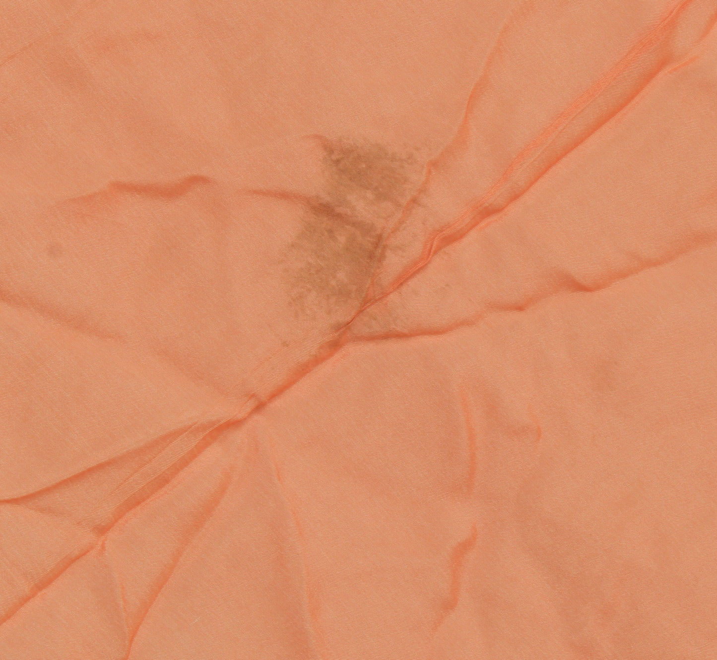 Sushila Vintage Peach Indian Sari Remnant Scrap Pure Georgette Silk Craft Fabric