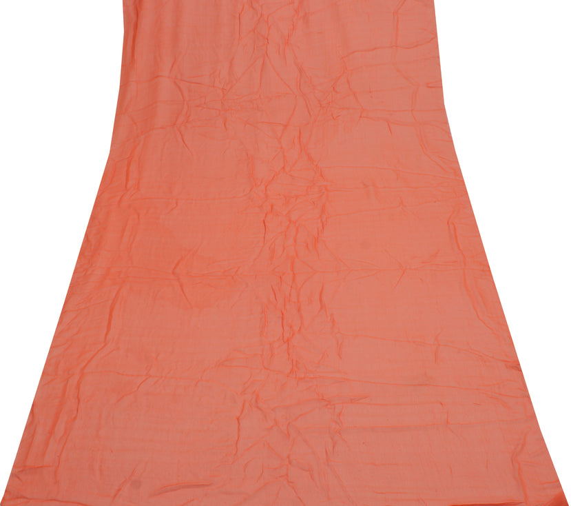 Sushila Vintage Indian Sari Remnant Scrap Pure Georgette Silk Craft Fabric
