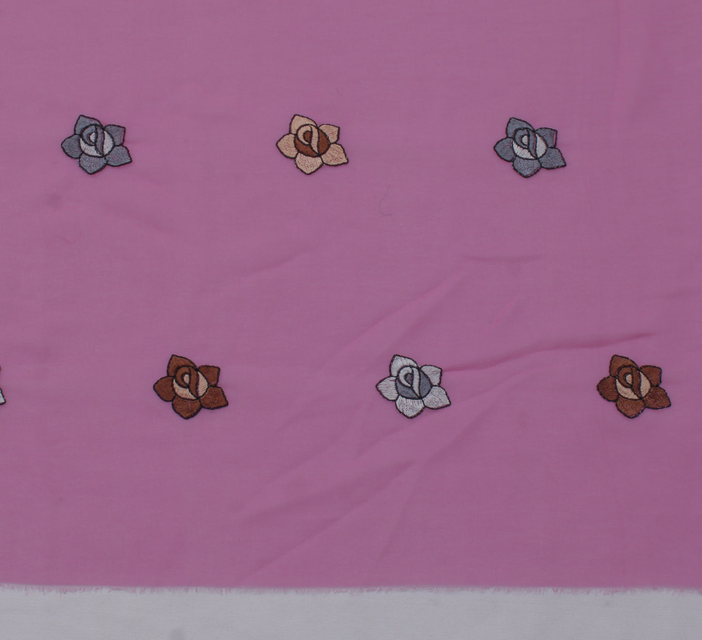 Sushila Vintage Sari Remnant Scrap Blend Georgette Embroidered Craft Fabric