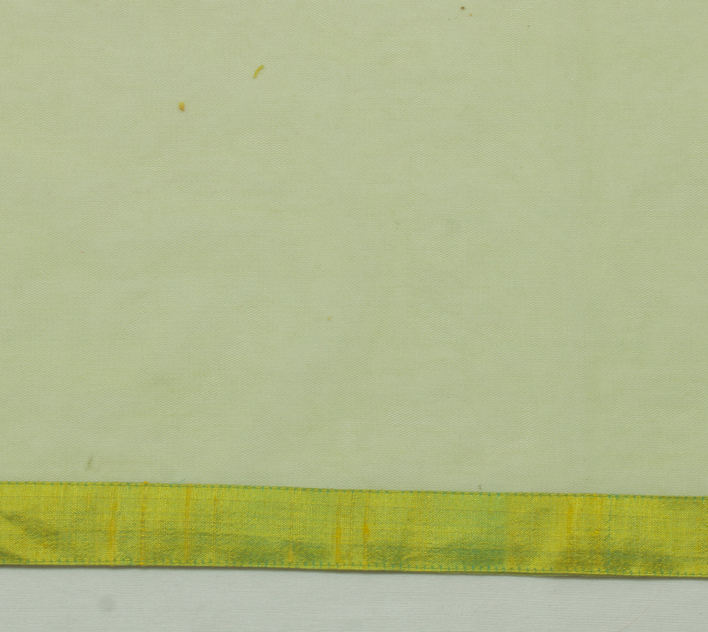 Sushila Vintage Lemon Green Indian Sari Remnant Scrap Net Mesh Craft Fabric