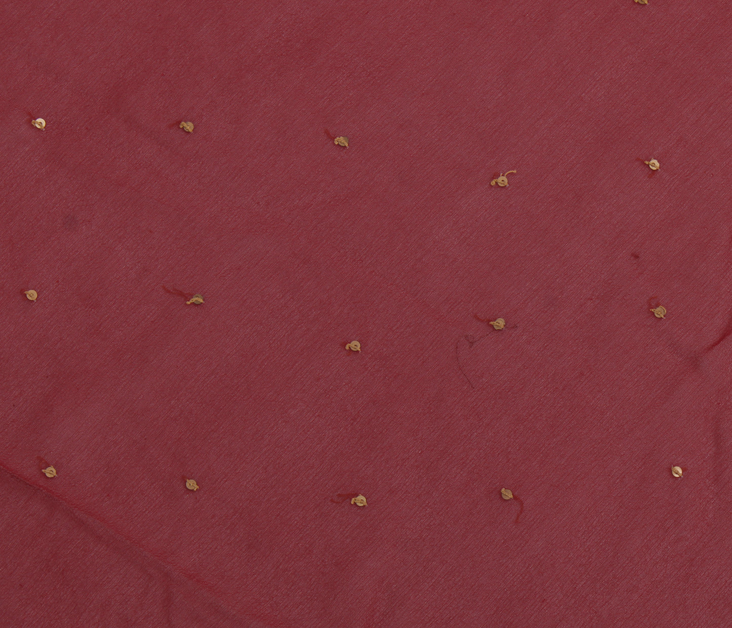 Sushila Vintage Maroon Sari Remnant Scrap Pure Georgette Hand Beaded Fabric