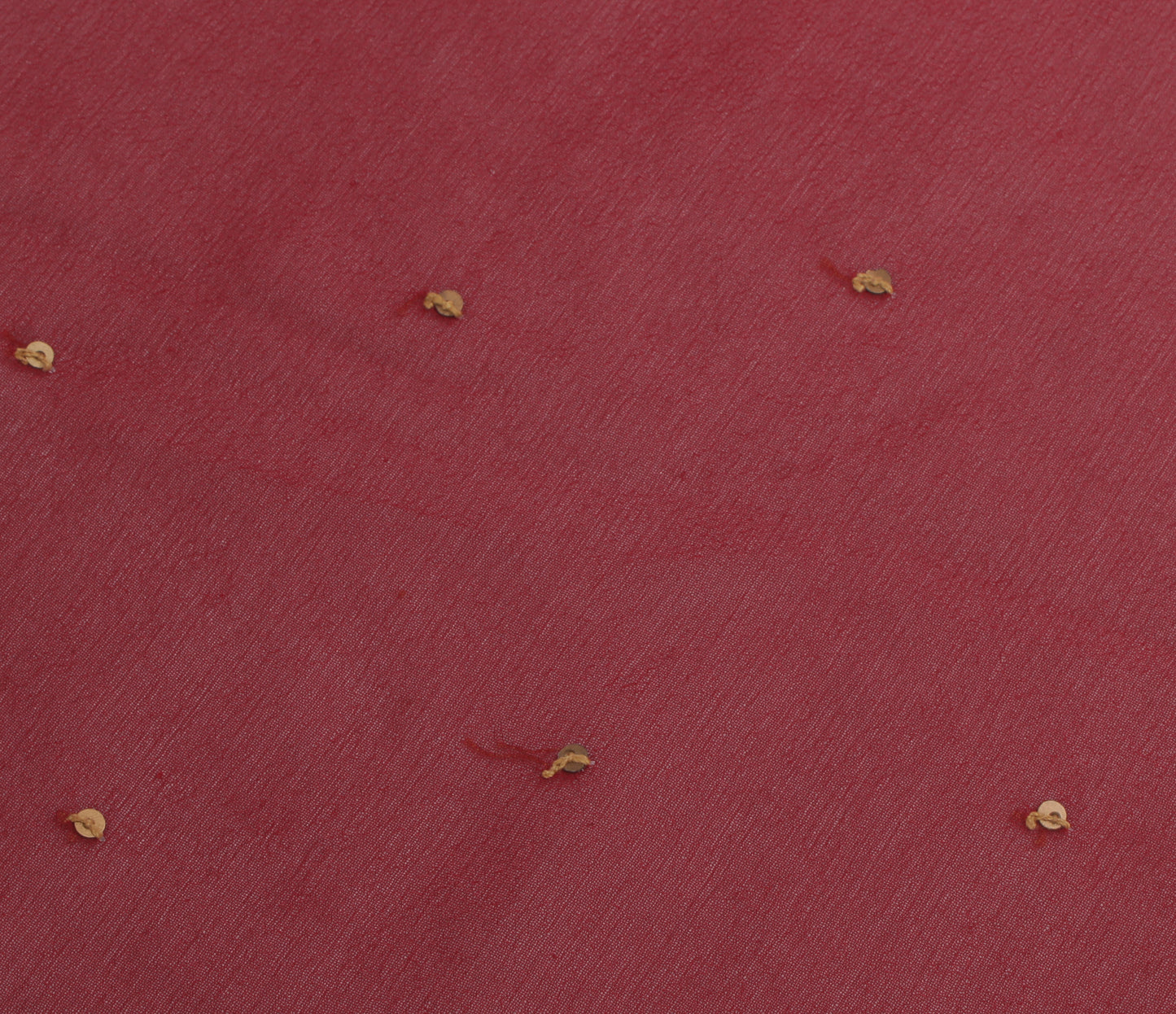 Sushila Vintage Maroon Sari Remnant Scrap Pure Georgette Hand Beaded Fabric
