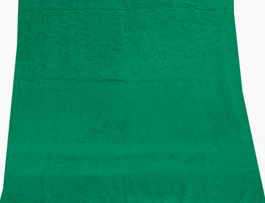 Sushila Vintage Green Sari Remnant Scrap Blend Georgette Self Woven Craft Fabric