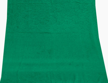 Sushila Vintage Green Sari Remnant Scrap Blend Georgette Self Woven Craft Fabric