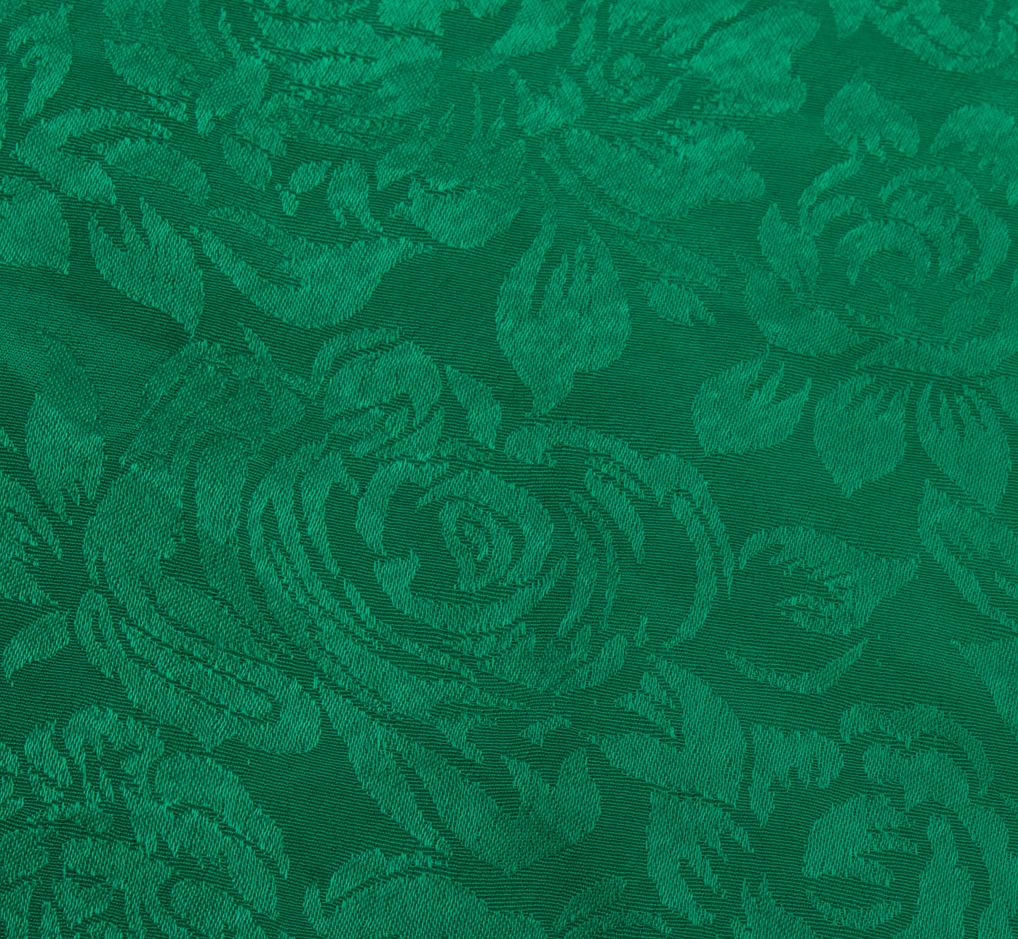 Sushila Vintage Green Sari Remnant Scrap Blend Georgette Self Woven Craft Fabric