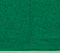 Sushila Vintage Green Sari Remnant Scrap Blend Georgette Self Woven Craft Fabric