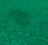 Sushila Vintage Green Sari Remnant Scrap Blend Georgette Self Woven Craft Fabric