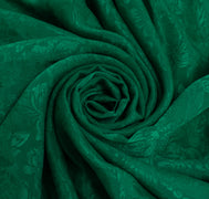 Sushila Vintage Green Sari Remnant Scrap Blend Georgette Self Woven Craft Fabric