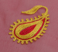 Sushila Vintage Maroon Sari Remnant Scrap Blend Georgette Silk Craft Fabric