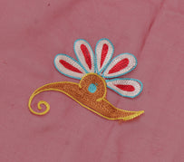 Sushila Vintage Maroon Sari Remnant Scrap Blend Georgette Silk Craft Fabric