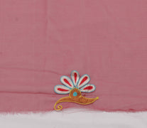 Sushila Vintage Maroon Sari Remnant Scrap Blend Georgette Silk Craft Fabric
