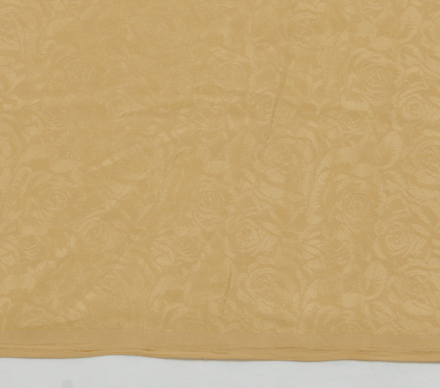 Sushila Vintage Cream Indian Sari Remnant Scrap Blend Silk Craft Fabric