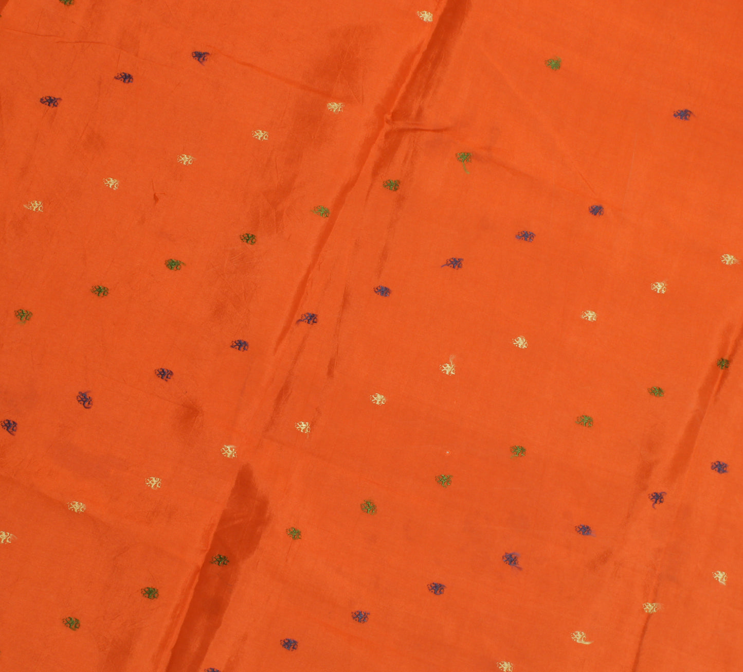 Sushila Vintage Rust Indian Sari Remnant Scrap 100% Pure Silk Woven Craft Fabric