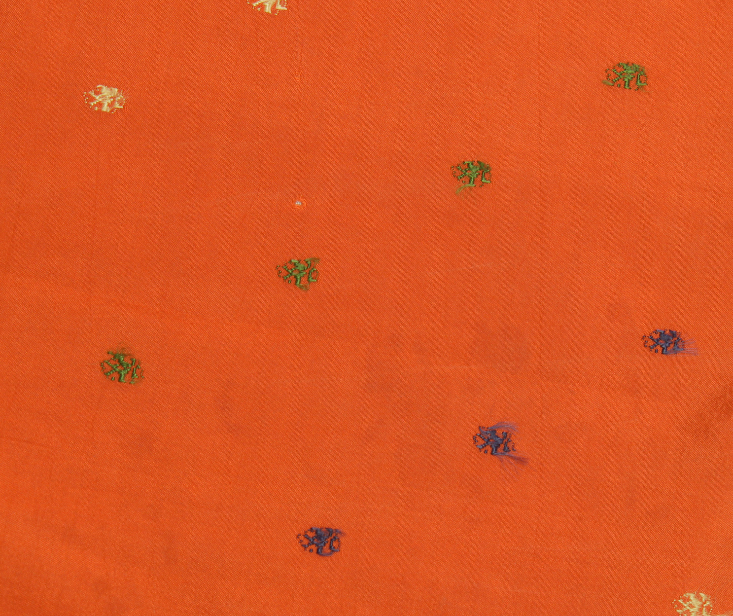 Sushila Vintage Rust Indian Sari Remnant Scrap 100% Pure Silk Woven Craft Fabric