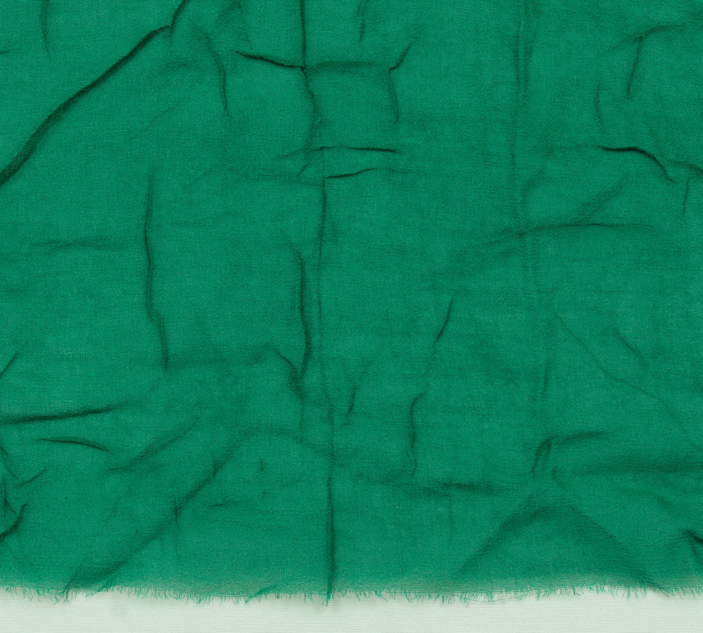 Sushila Vintage Green Sari Remnant Scrap Pure Georgette Hand Beaded Craft Fabric