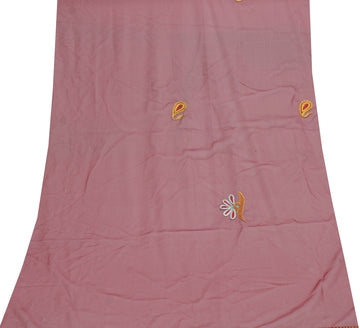 Sushila Vintage Maroon Sari Remnant Scrap Blend Georgette Silk Craft Fabric