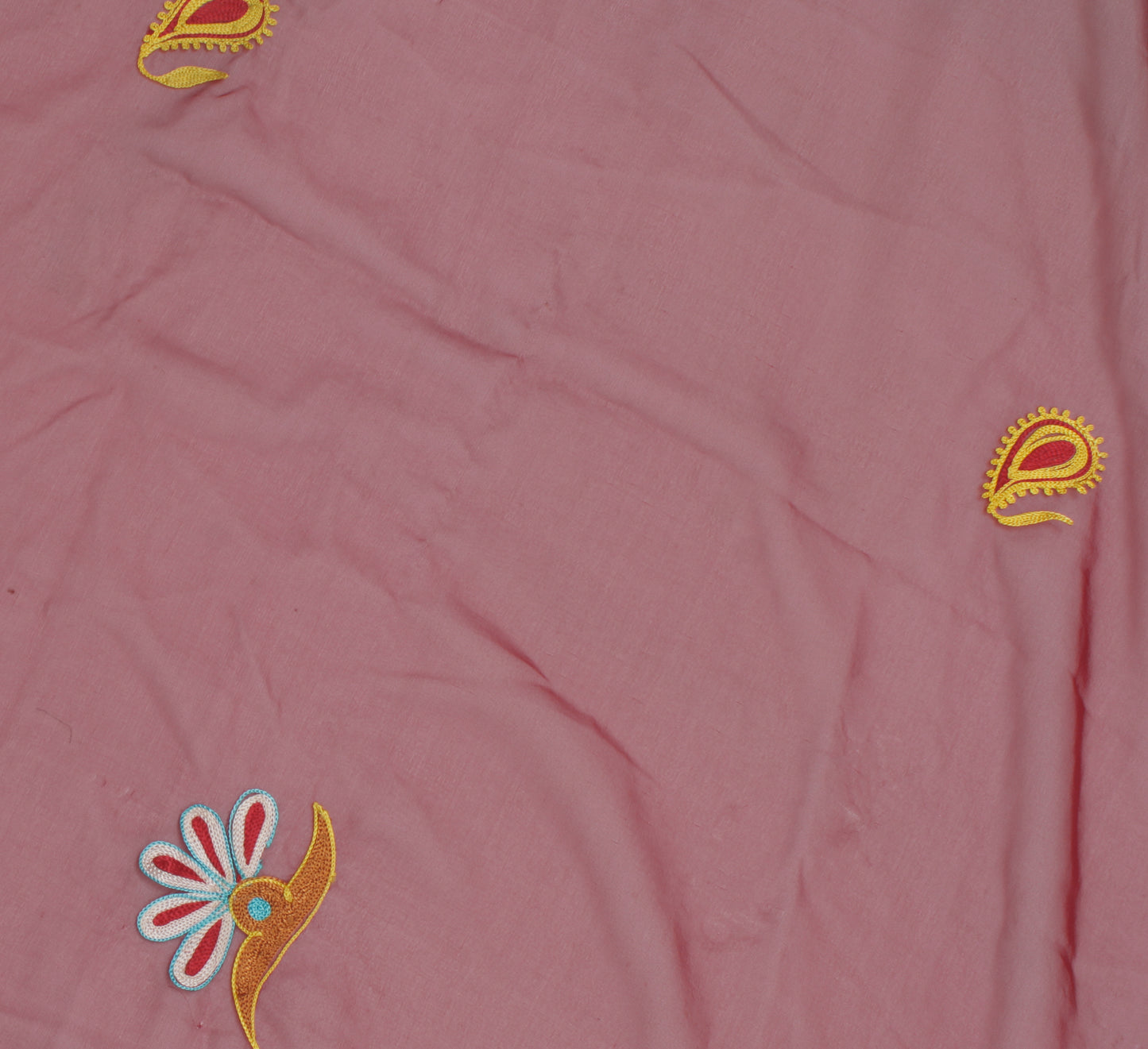 Sushila Vintage Maroon Sari Remnant Scrap Blend Georgette Silk Craft Fabric