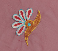 Sushila Vintage Maroon Sari Remnant Scrap Blend Georgette Silk Craft Fabric