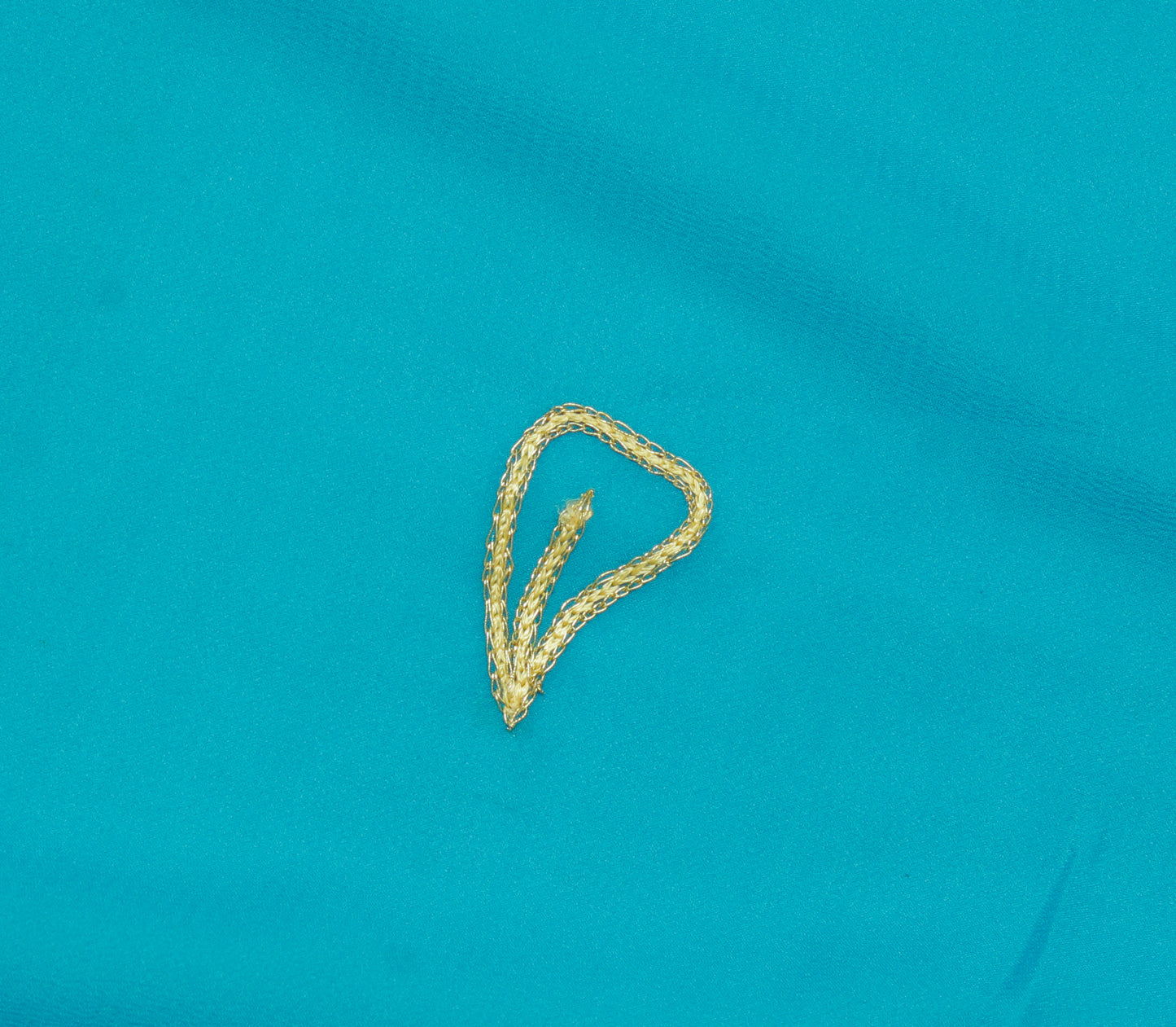 Sushila Vintage Blue Sari Remnant Scrap Blend Silk Embroidered Craft Fabric