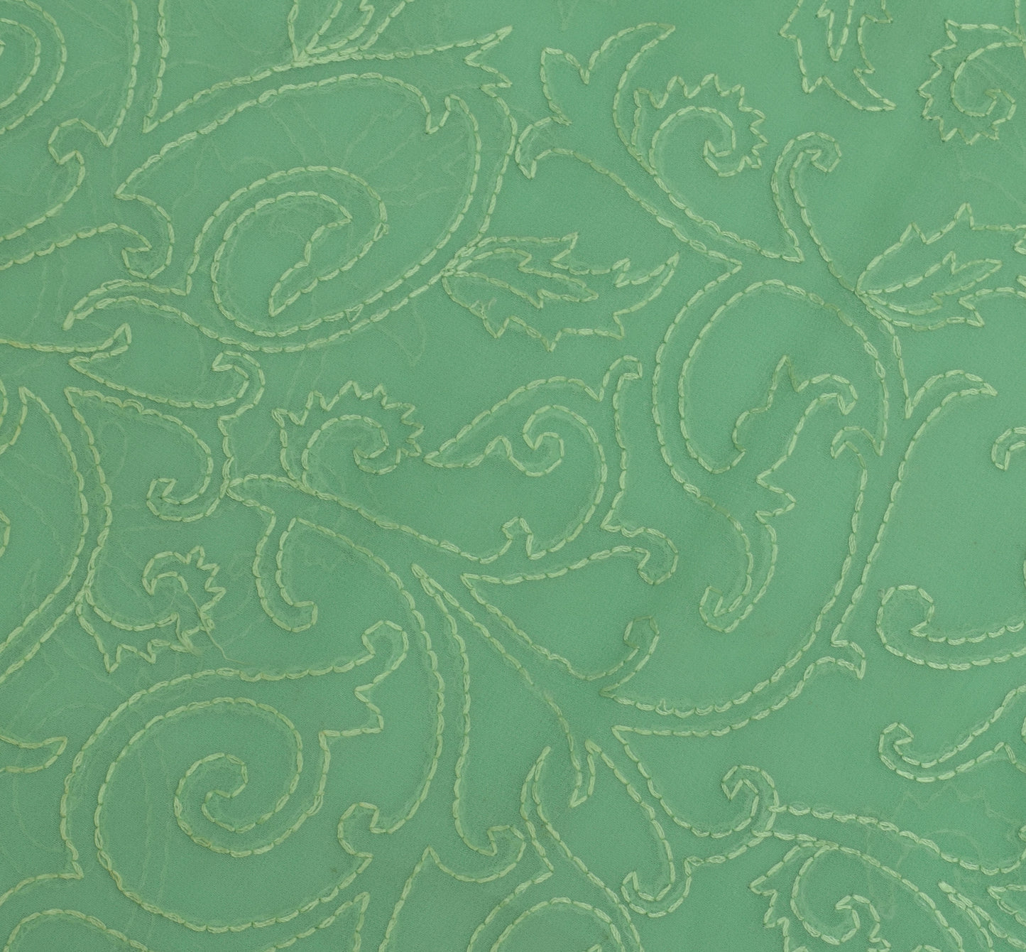 Sushila Vintage Sari Remnant Scrap Blend Georgette Silk Embroidered Craft Fabric
