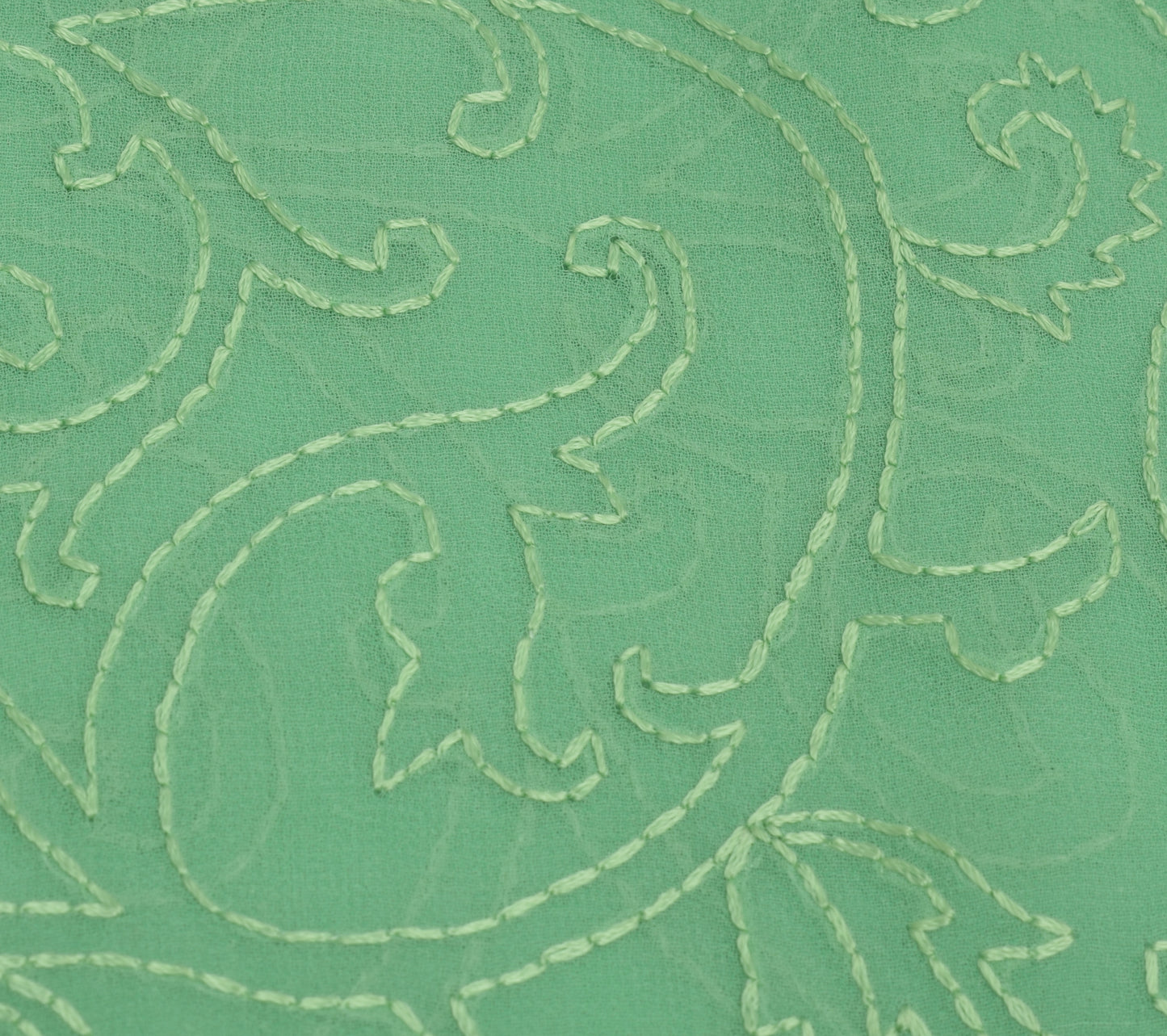 Sushila Vintage Sari Remnant Scrap Blend Georgette Silk Embroidered Craft Fabric