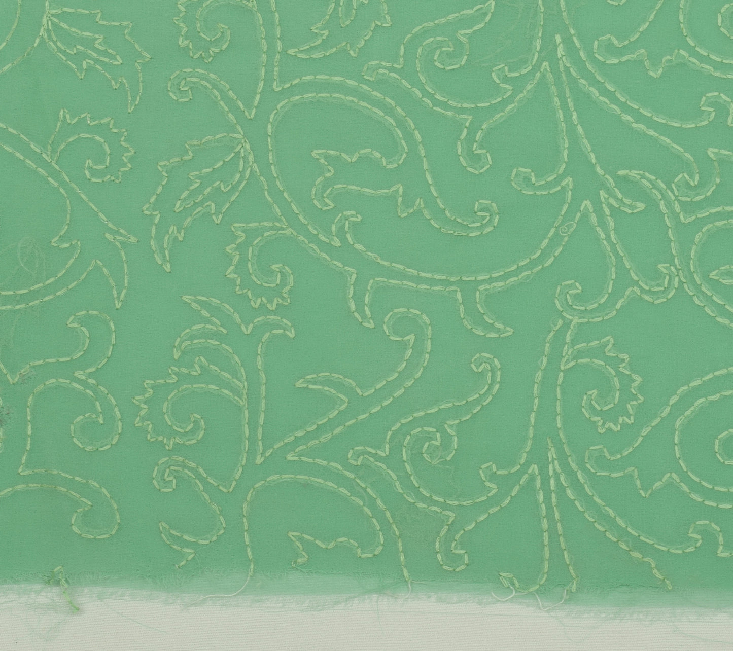 Sushila Vintage Sari Remnant Scrap Blend Georgette Silk Embroidered Craft Fabric