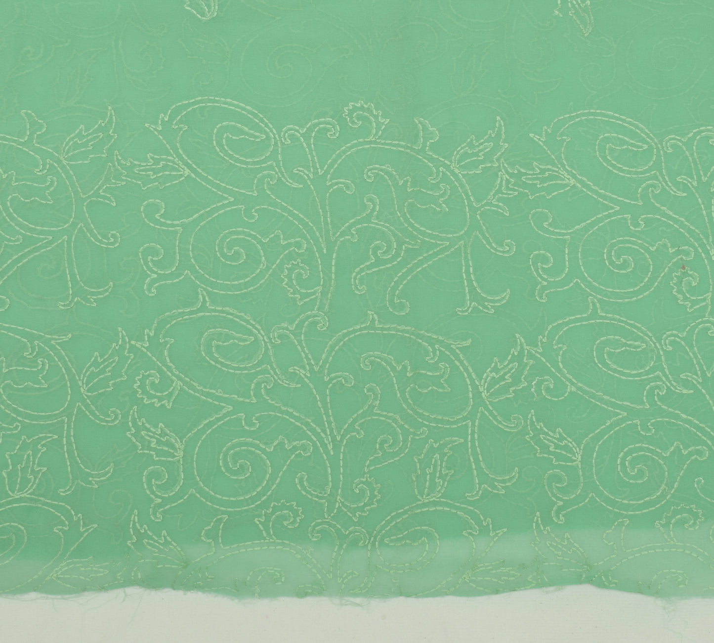 Sushila Vintage Sari Remnant Scrap Blend Georgette Silk Embroidered Craft Fabric