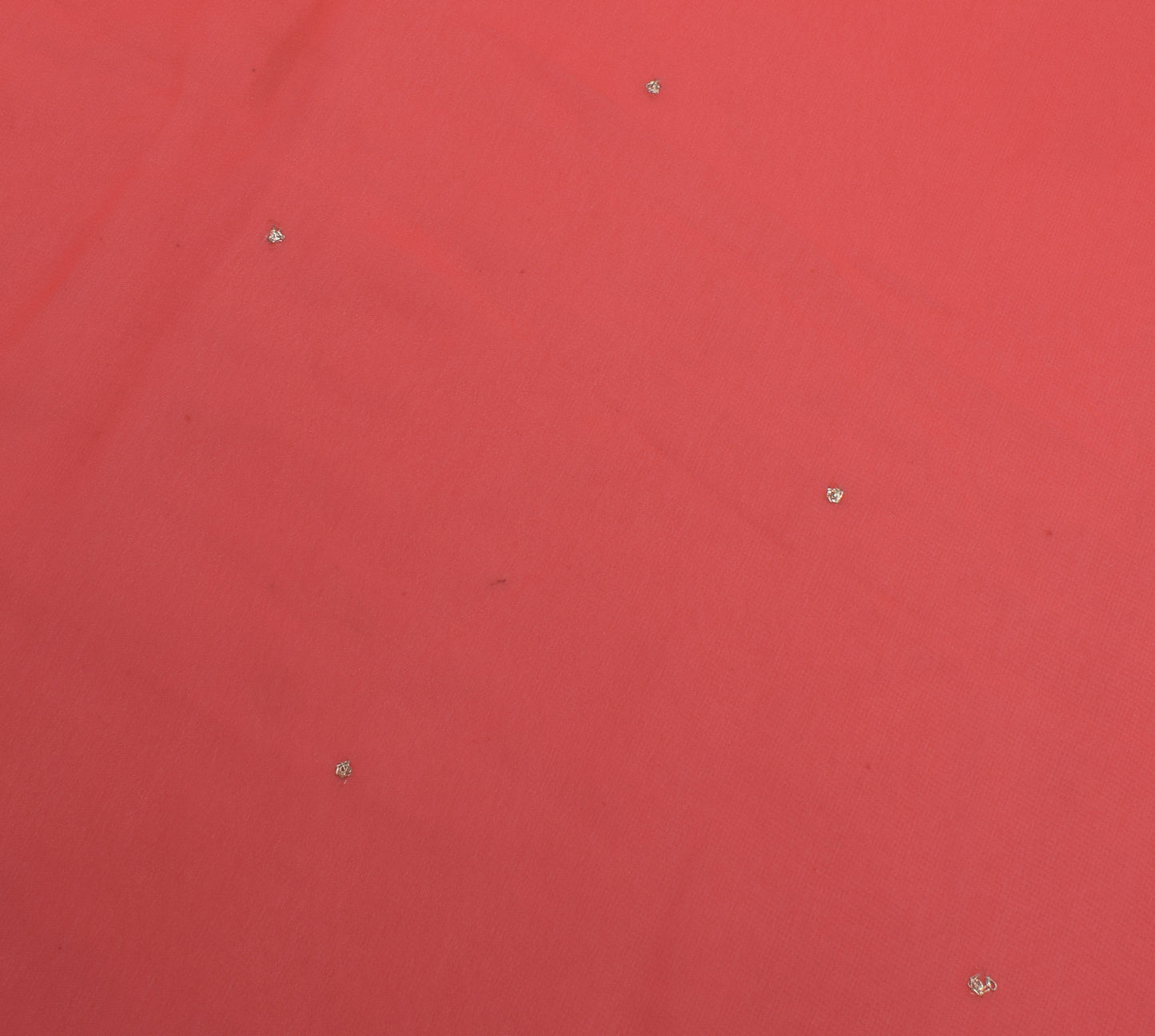Sushila Vintage Peach Sari Remnant Scrap Blend Georgette Silk Craft Fabric