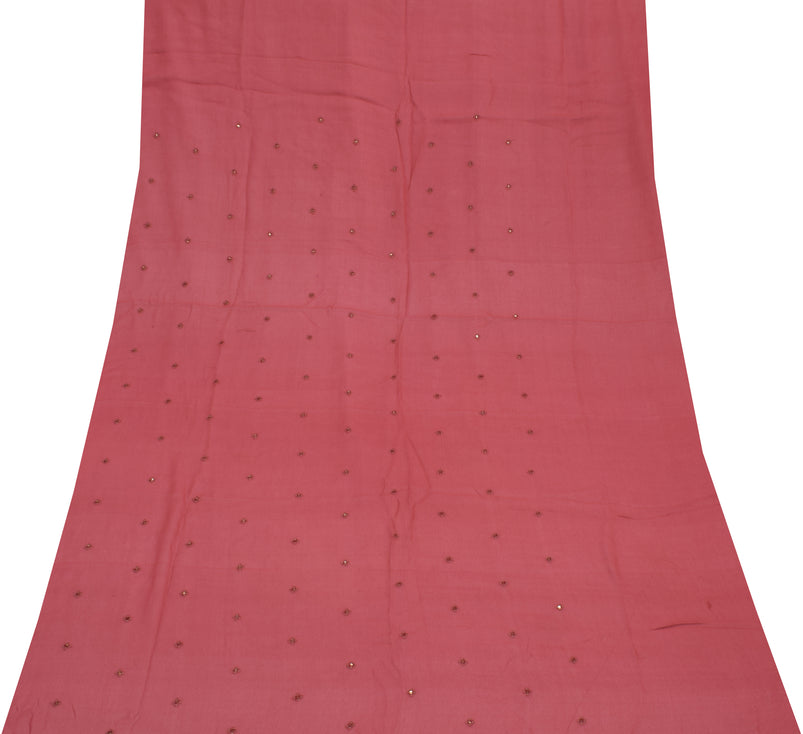 Sushila Vintage Indian Sari Remnant Scrap Pure Georgette Silk Craft Fabric