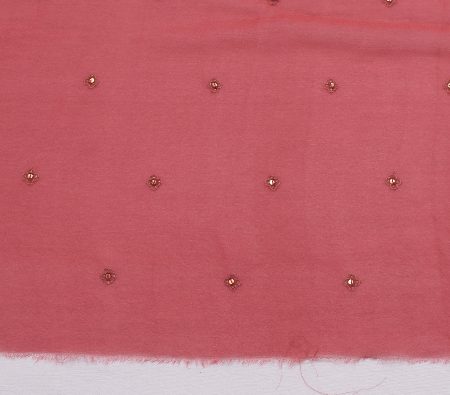 Sushila Vintage Indian Sari Remnant Scrap Pure Georgette Silk Craft Fabric