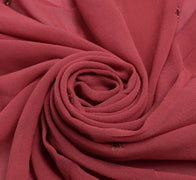 Sushila Vintage Indian Sari Remnant Scrap Pure Georgette Silk Craft Fabric
