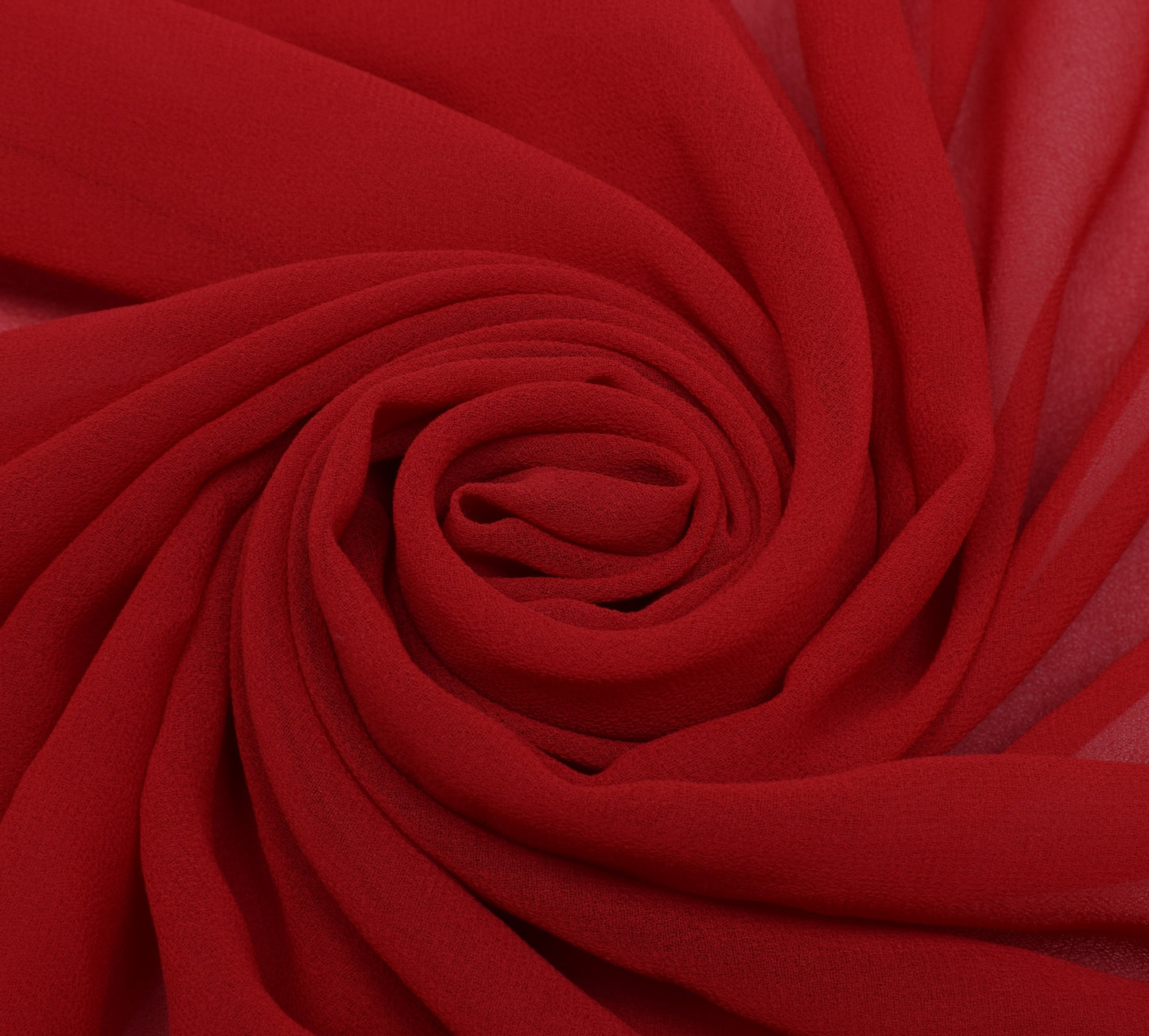 Sushila Vintage Red Indian Sari Remnant Scrap Blend Georgette Silk Craft Fabric