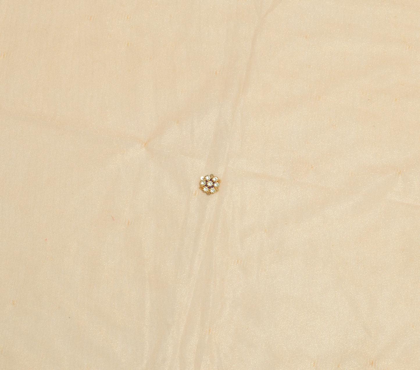 Sushila Vintage Golden Indian Sari Remnant Scrap Net Mesh Craft Fabric