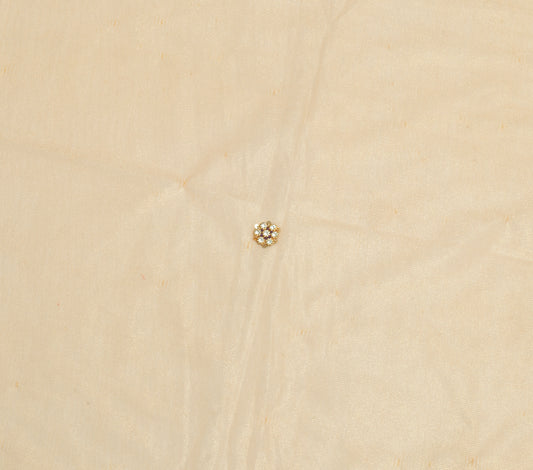 Sushila Vintage Golden Indian Sari Remnant Scrap Net Mesh Craft Fabric