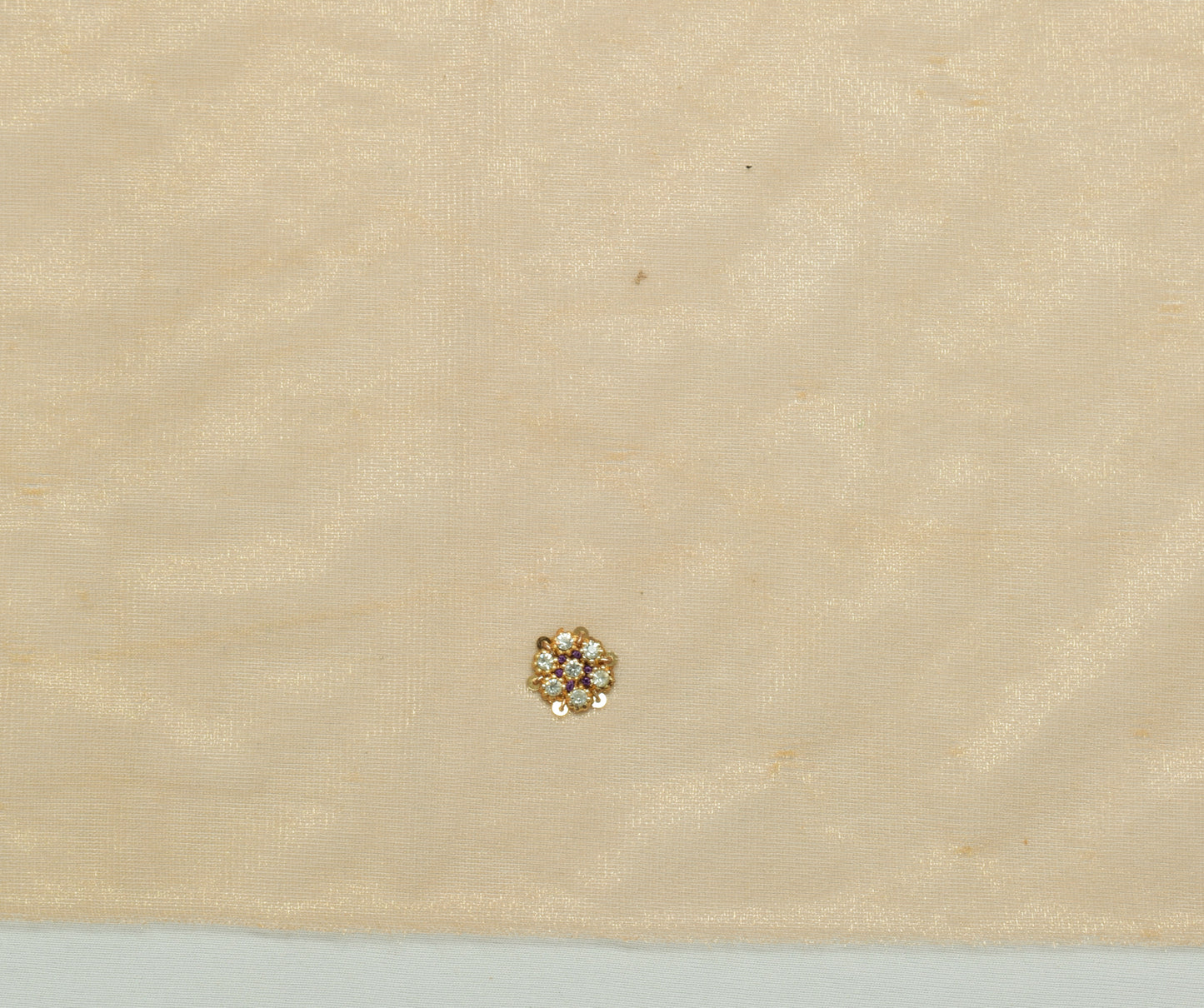 Sushila Vintage Golden Indian Sari Remnant Scrap Net Mesh Craft Fabric