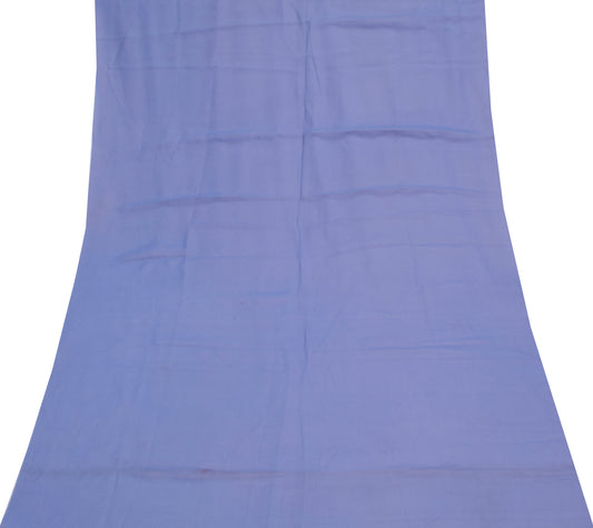 Sushila Vintage Blue Saree Remnant Scrap Blend Georgette Silk Craft Fabric