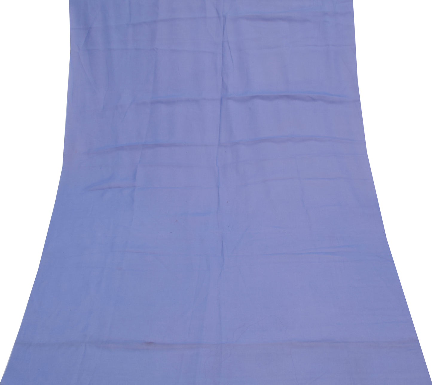 Sushila Vintage Blue Sari Remnant Scrap Blend Georgette Silk Craft Fabric