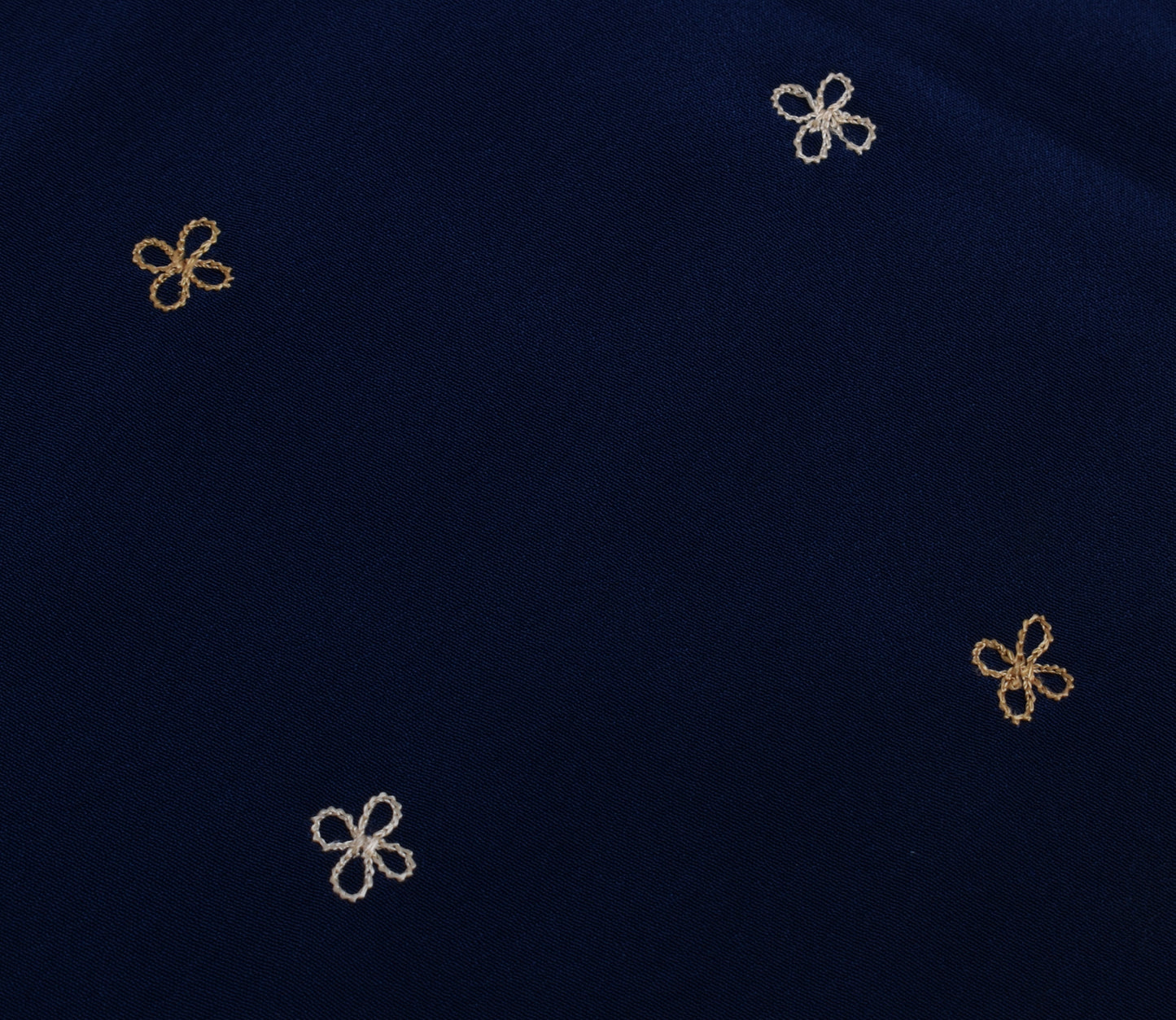 Sushila Vintage Blue Sari Remnant Scrap Blend Crepe Embroidered Craft Fabric