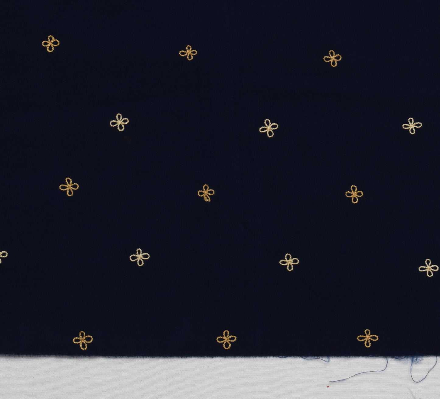 Sushila Vintage Blue Sari Remnant Scrap Blend Crepe Embroidered Craft Fabric