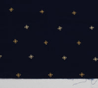 Sushila Vintage Blue Sari Remnant Scrap Blend Crepe Embroidered Craft Fabric