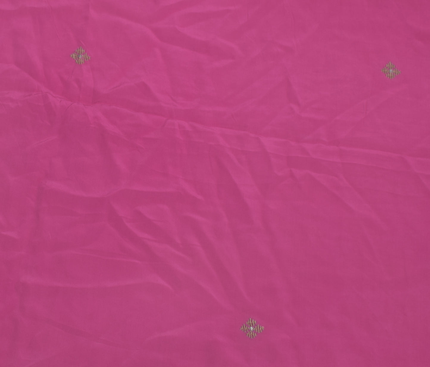 Sushila Vintage Pink Indian Sari Remnant Scrap Pure Crepe Silk Craft Fabric