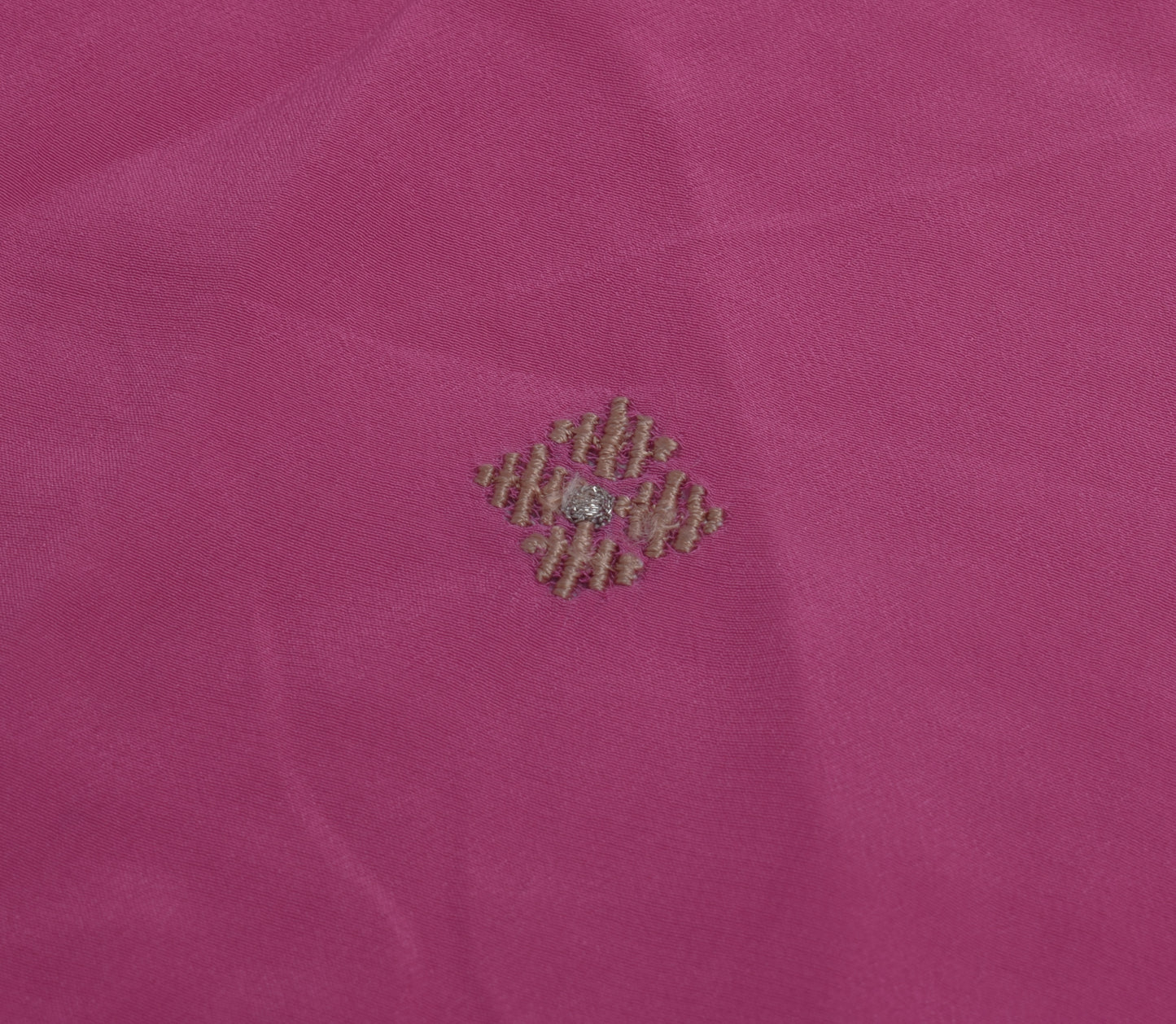Sushila Vintage Pink Indian Sari Remnant Scrap Pure Crepe Silk Craft Fabric