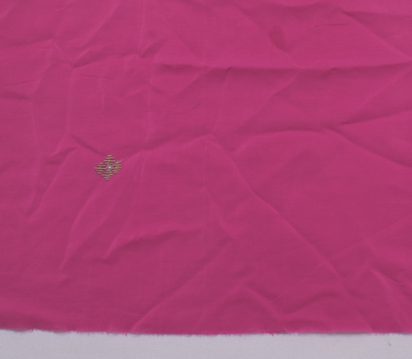 Sushila Vintage Pink Indian Sari Remnant Scrap Pure Crepe Silk Craft Fabric