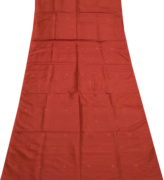 Sushila Vintage Rust Indian Sari Remnant Scrap Multi Purpose Woven Craft Fabric